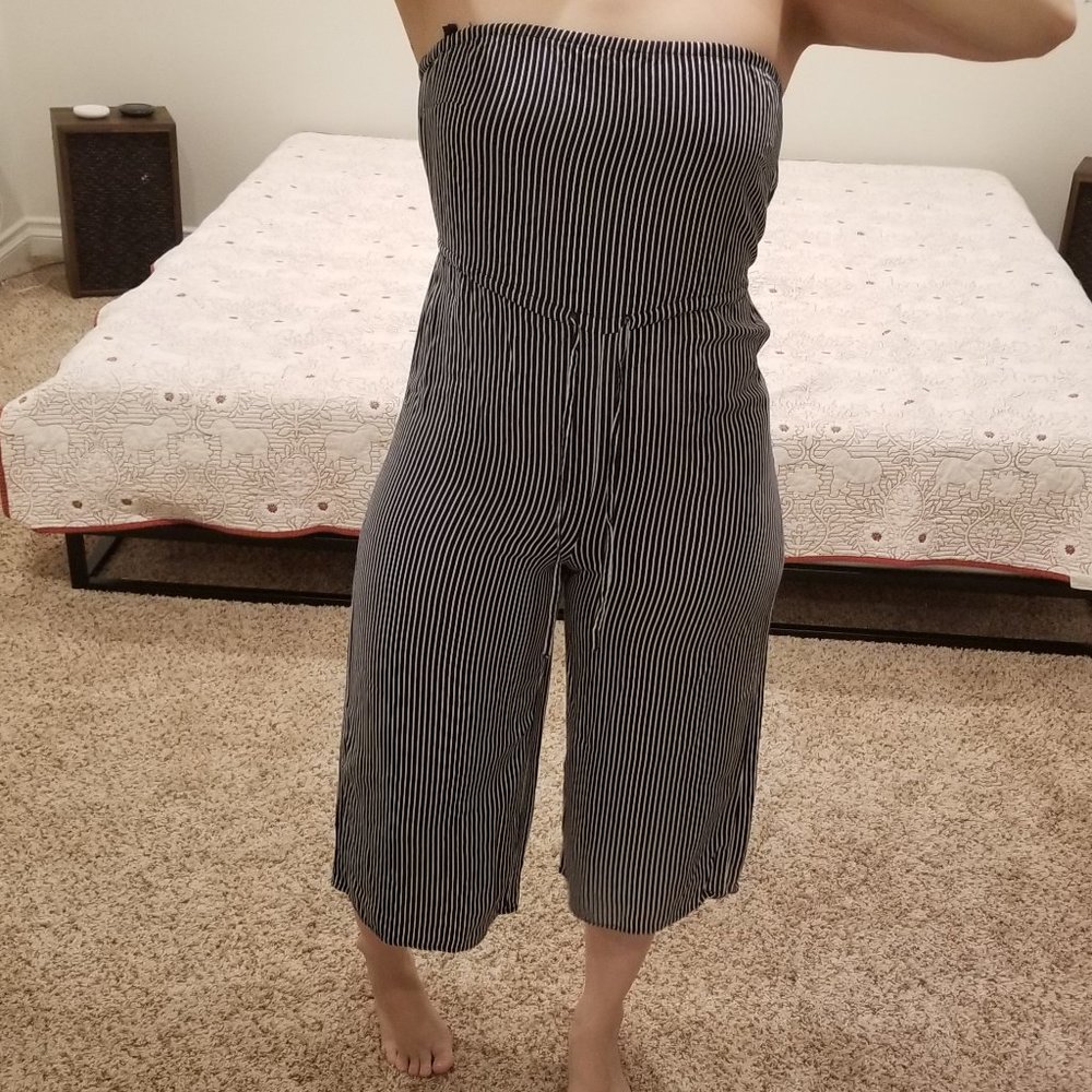 Cotton On Navy/White Culotte Jumpsuit